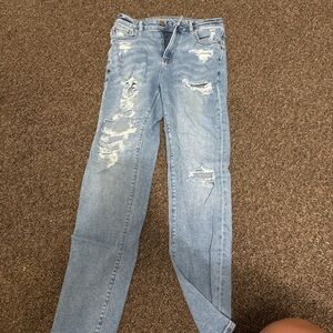 American Eagle Outfitters Light Blue Distressed Skinny Jeans
